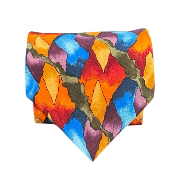 Jerry Garcia Orange Multicolored Abstract Mens Neck Tie Classic Width - Picture 7 of 7
